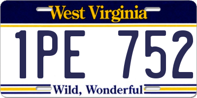 WV license plate 1PE752