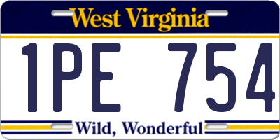 WV license plate 1PE754