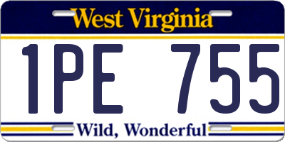 WV license plate 1PE755