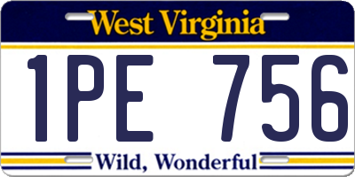 WV license plate 1PE756