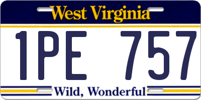 WV license plate 1PE757