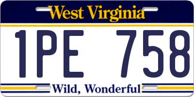 WV license plate 1PE758