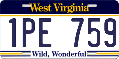 WV license plate 1PE759