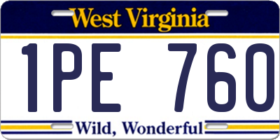 WV license plate 1PE760