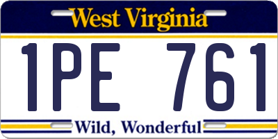 WV license plate 1PE761