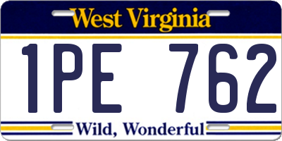 WV license plate 1PE762