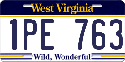 WV license plate 1PE763