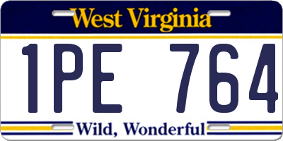 WV license plate 1PE764