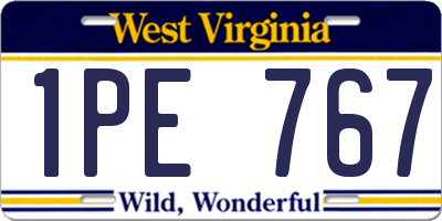 WV license plate 1PE767