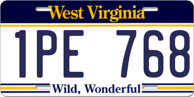 WV license plate 1PE768