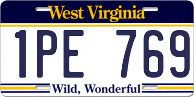 WV license plate 1PE769