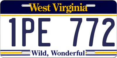 WV license plate 1PE772