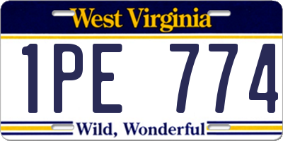 WV license plate 1PE774