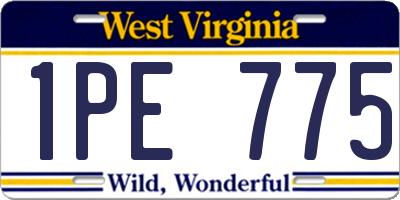 WV license plate 1PE775