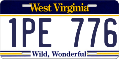 WV license plate 1PE776