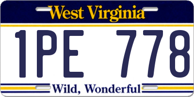 WV license plate 1PE778