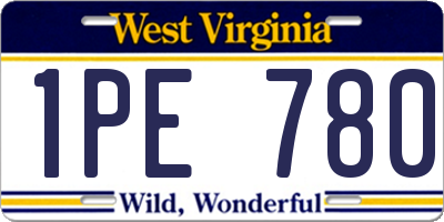 WV license plate 1PE780