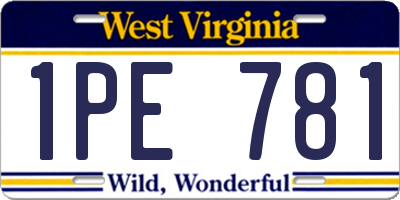 WV license plate 1PE781