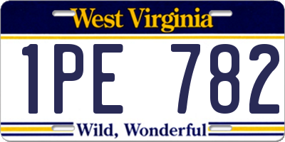 WV license plate 1PE782