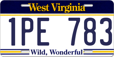 WV license plate 1PE783