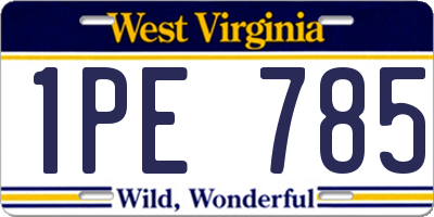 WV license plate 1PE785