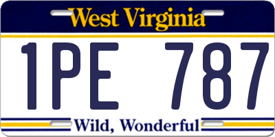 WV license plate 1PE787