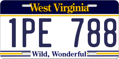 WV license plate 1PE788