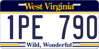 WV license plate 1PE790
