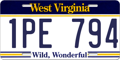 WV license plate 1PE794