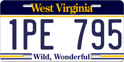 WV license plate 1PE795