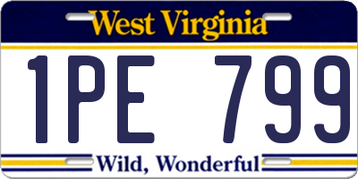 WV license plate 1PE799