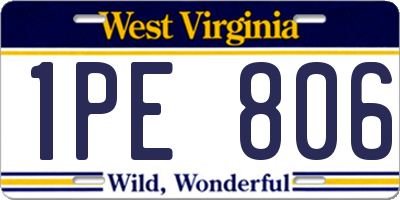 WV license plate 1PE806