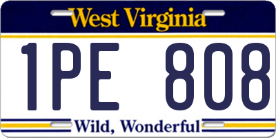 WV license plate 1PE808