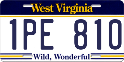 WV license plate 1PE810