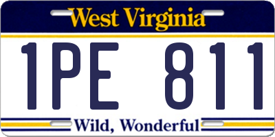 WV license plate 1PE811