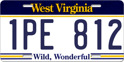 WV license plate 1PE812