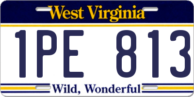 WV license plate 1PE813