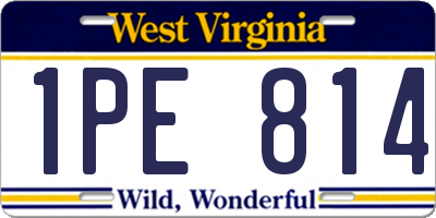 WV license plate 1PE814