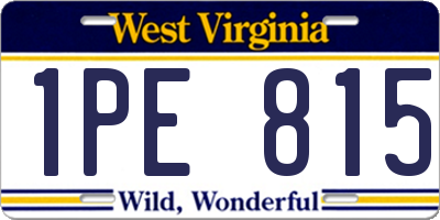 WV license plate 1PE815