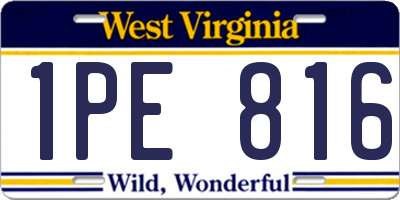 WV license plate 1PE816