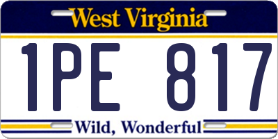WV license plate 1PE817