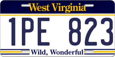 WV license plate 1PE823