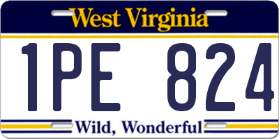 WV license plate 1PE824