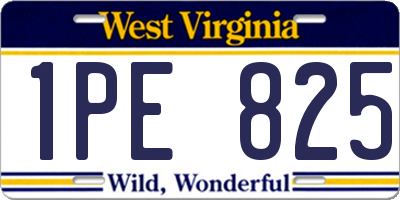 WV license plate 1PE825