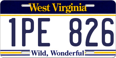 WV license plate 1PE826