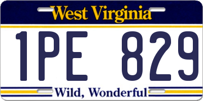 WV license plate 1PE829