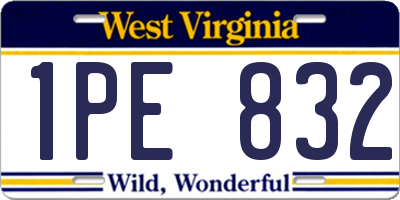 WV license plate 1PE832