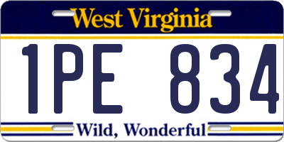 WV license plate 1PE834