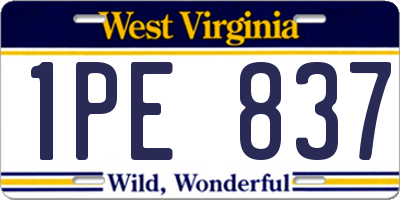 WV license plate 1PE837