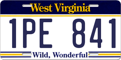 WV license plate 1PE841